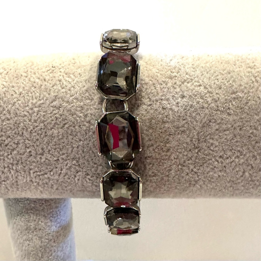 Loft Bracelet, Silver Tone W/ Rectangular Acrylic… - image 1